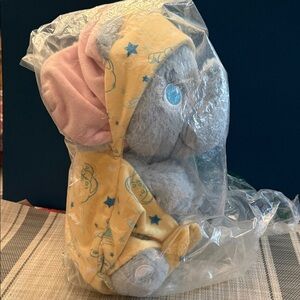 Disney Parks Baby Dumbo the Elephant in a Hoodie Pouch Blanket Plush Doll